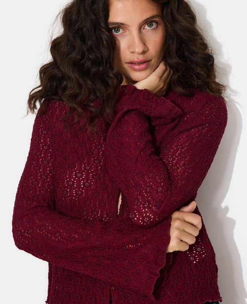 Top en dentelle avec manches flare et boutons - PIMKIE - 2