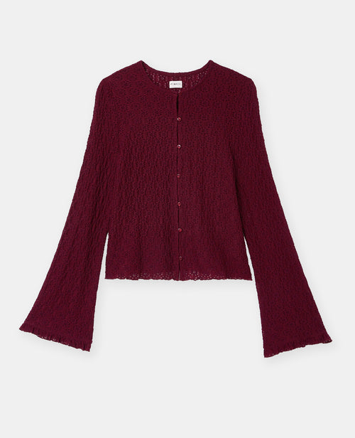 Top en dentelle avec manches flare et boutons - PIMKIE - 4