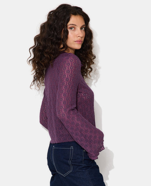 Top en dentelle avec manches flare et boutons - PIMKIE - 1