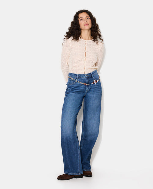 Top en dentelle avec manches flare et boutons - PIMKIE - 3