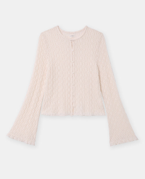 Top en dentelle avec manches flare et boutons - PIMKIE - 4