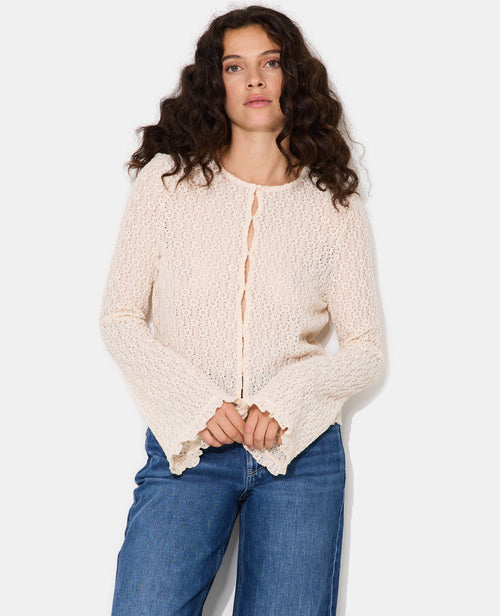 Top en dentelle avec manches flare et boutons - PIMKIE - 5