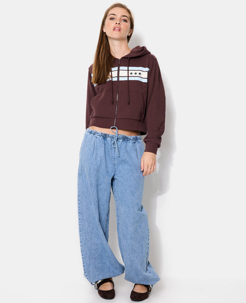 Sweat zippé capuche avec bandes et étoiles - PIMKIE - 3
