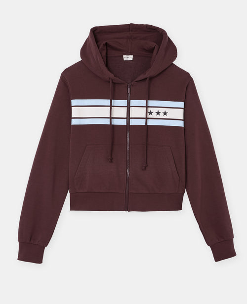 Sweat zippé capuche avec bandes et étoiles - PIMKIE - 4