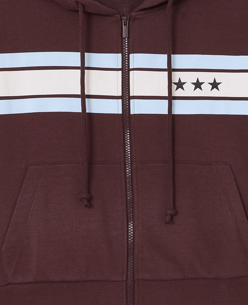 Sweat zippé capuche avec bandes et étoiles - PIMKIE - 2