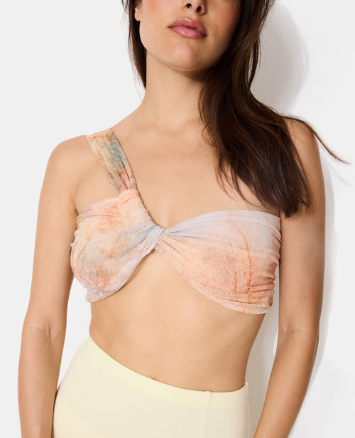 Top bandeau asymétrique résille effet tie and dye - PIMKIE - 2