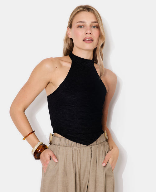 Top dos-nu en tissu texturé - PIMKIE - 1
