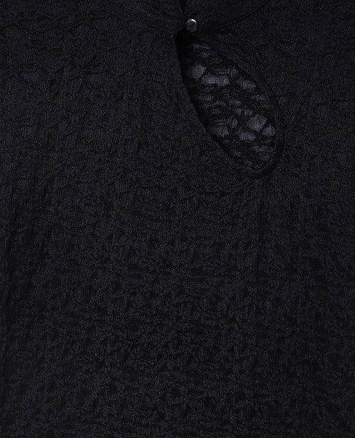 Top en dentelle col mao avec goutte et bouton - PIMKIE - 7