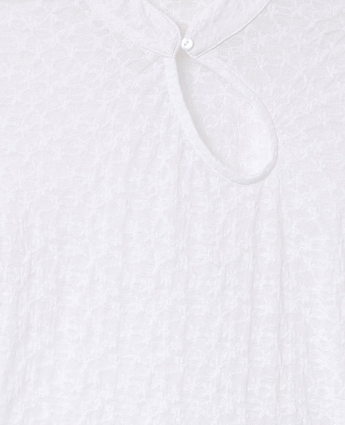Top en dentelle col mao avec goutte et bouton - PIMKIE - 7