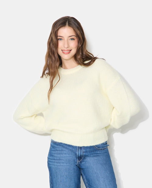 Pull col rond en maille duveteuse - PIMKIE - 1