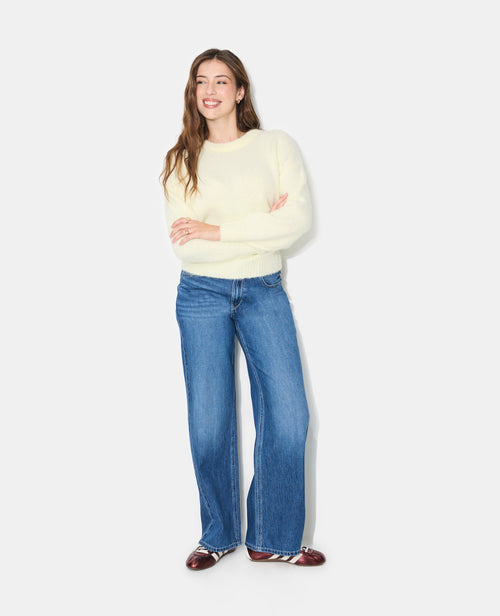 Pull col rond en maille duveteuse - PIMKIE - 3
