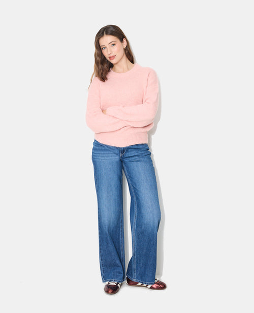 Pull col rond en maille duveteuse - PIMKIE - 3