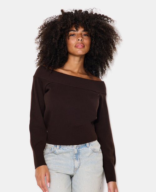 Pull manches longues encolure Bardot - PIMKIE - 1