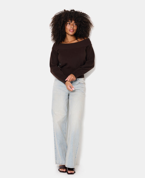 Pull manches longues encolure Bardot - PIMKIE - 3