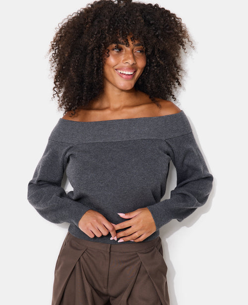Pull manches longues encolure Bardot - PIMKIE - 1