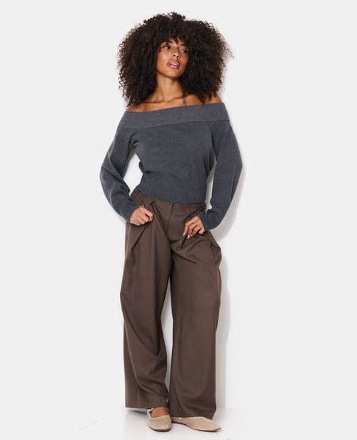 Pull manches longues encolure Bardot - PIMKIE - 3