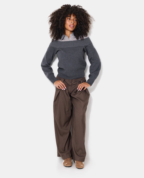 Pull manches longues encolure Bardot - PIMKIE - 5