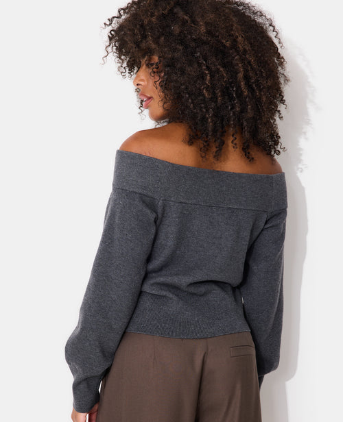 Pull manches longues encolure Bardot - PIMKIE - 6