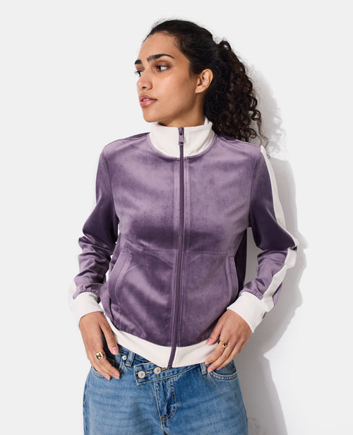 Veste zippée en velours bicolore - PIMKIE - 1