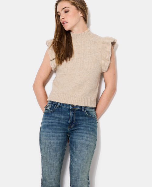 Pull sans manches avec volants et col montant - PIMKIE - 3