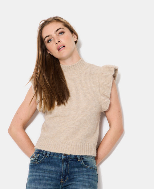 Pull sans manches avec volants et col montant - PIMKIE - 5