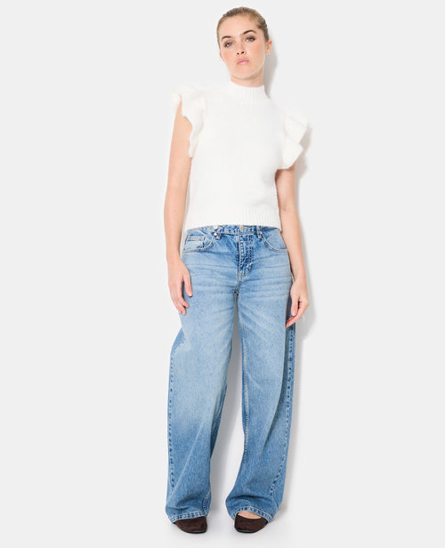 Pull sans manches avec volants et col montant - PIMKIE - 3