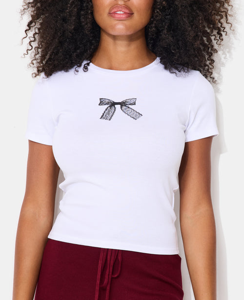 T-shirt ajusté avec print nœud dentelle - PIMKIE - 2