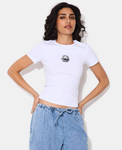 T-shirt ajusté avec print boule à facettes - PIMKIE - 1