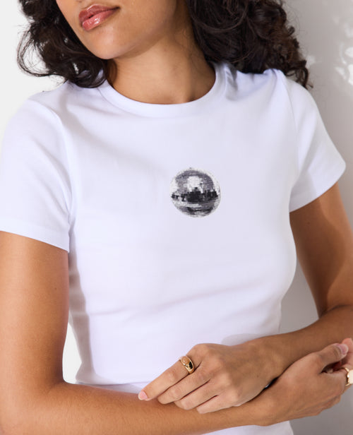 T-shirt ajusté avec print boule à facettes - PIMKIE - 2