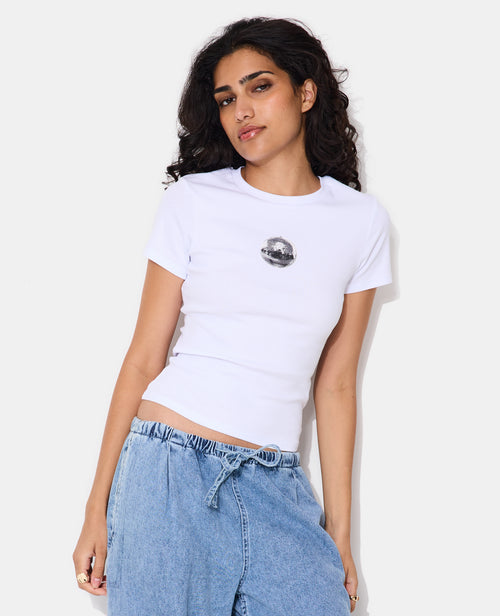 T-shirt ajusté avec print boule à facettes - PIMKIE - 5