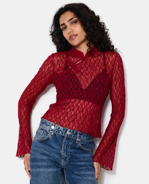 Top en dentelle esprit asiatique - PIMKIE - 1