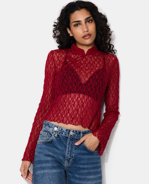 Top en dentelle esprit asiatique - PIMKIE - 5