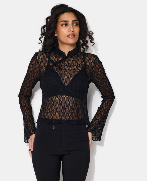Top en dentelle avec détails chinois - PIMKIE - 5