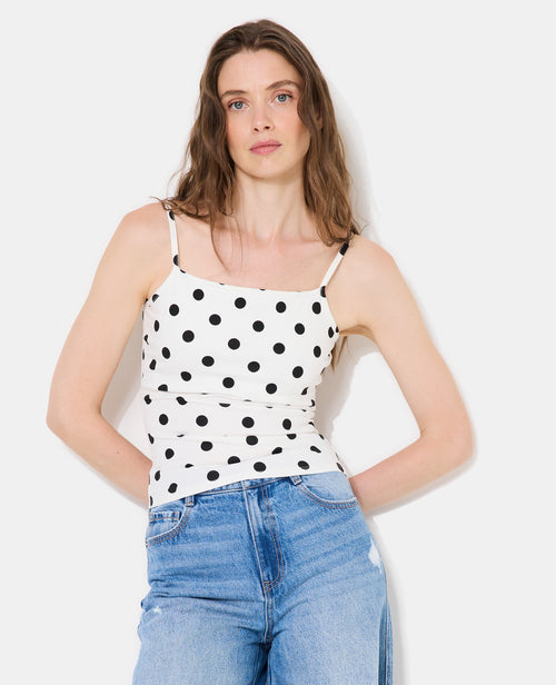 Débardeur fines bretelles motif pois - PIMKIE - 5