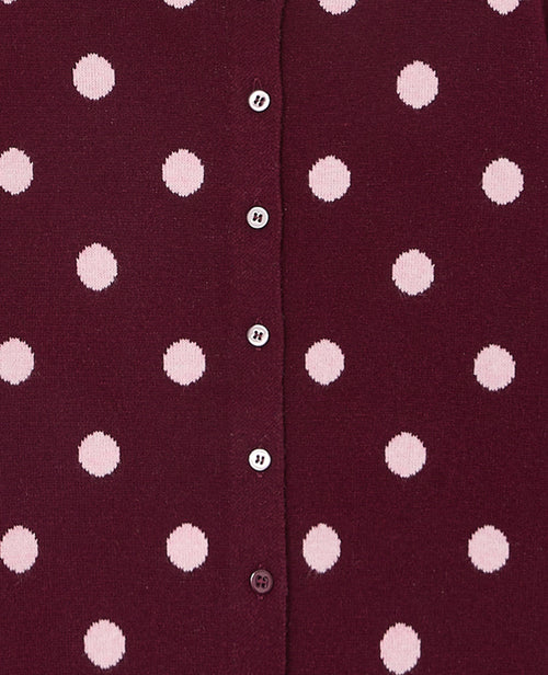 Gilet col rond à pois - PIMKIE - 1