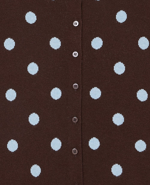 Gilet col rond à pois - PIMKIE - 1