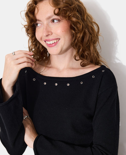 Pull avec œillets et manches flare - PIMKIE - 2