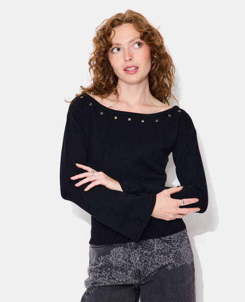 Pull avec œillets et manches flare - PIMKIE - 5