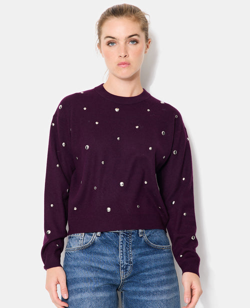 Pull col rond avec clous - PIMKIE - 1