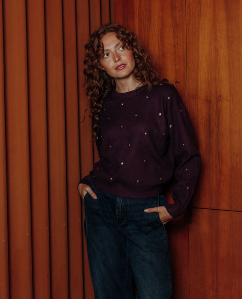 Pull col rond avec clous - PIMKIE - 1