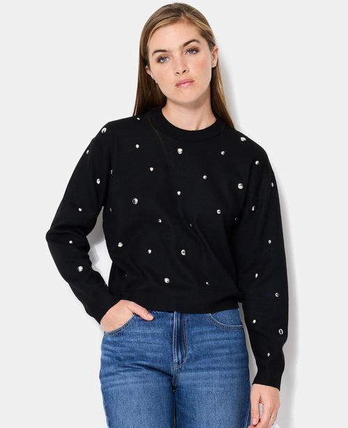 Pull col rond avec clous - PIMKIE - 1
