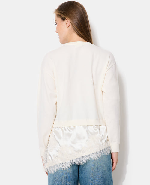 Pull 2 en 1 effet superposition avec satin et dentelle - PIMKIE - 6