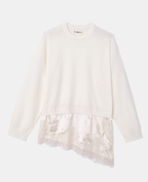 Pull 2 en 1 effet superposition avec satin et dentelle - PIMKIE - 1