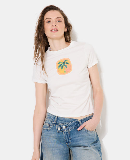 T-shirt ajusté avec print palmier - PIMKIE - 1