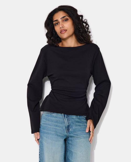 T-shirt manches longues avec taille cintrée et fronces - PIMKIE - 1