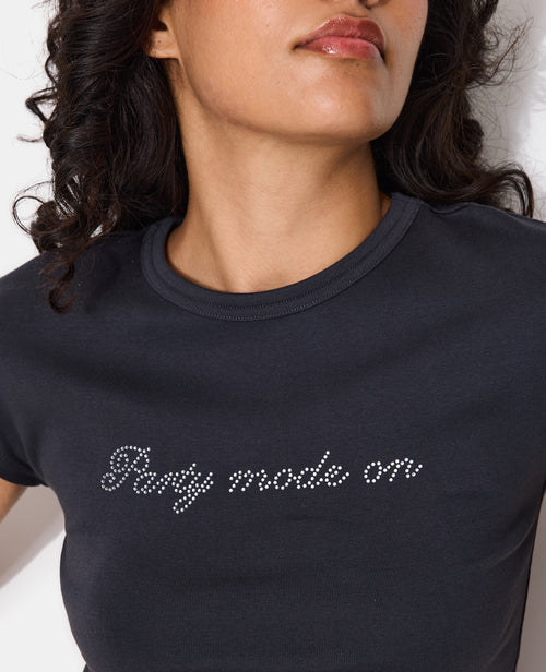 T-shirt ajusté avec message en strass - PIMKIE - 2