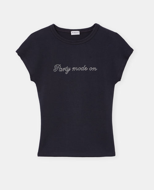 T-shirt ajusté avec message en strass - PIMKIE - 4