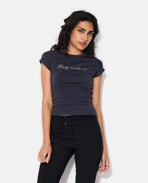 T-shirt ajusté avec message en strass - PIMKIE - 5