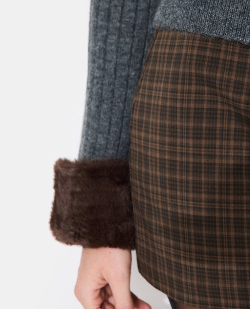 Gilet maille côtelée avec fourrure - PIMKIE - 2