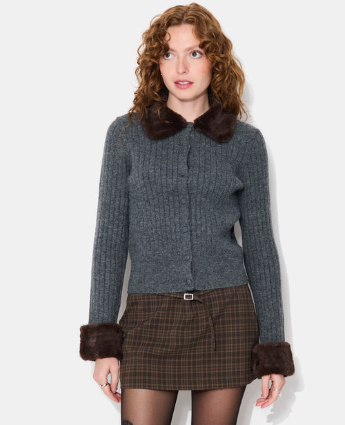 Gilet maille côtelée avec fourrure - PIMKIE - 5
